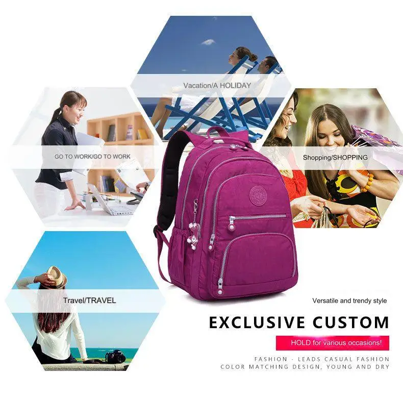 Tegaote School Backpack Student for Teenage Girl Boy 2024 Travel Back Packs Bag Women Nylon Waterproof Laptop Bagpack Unisex