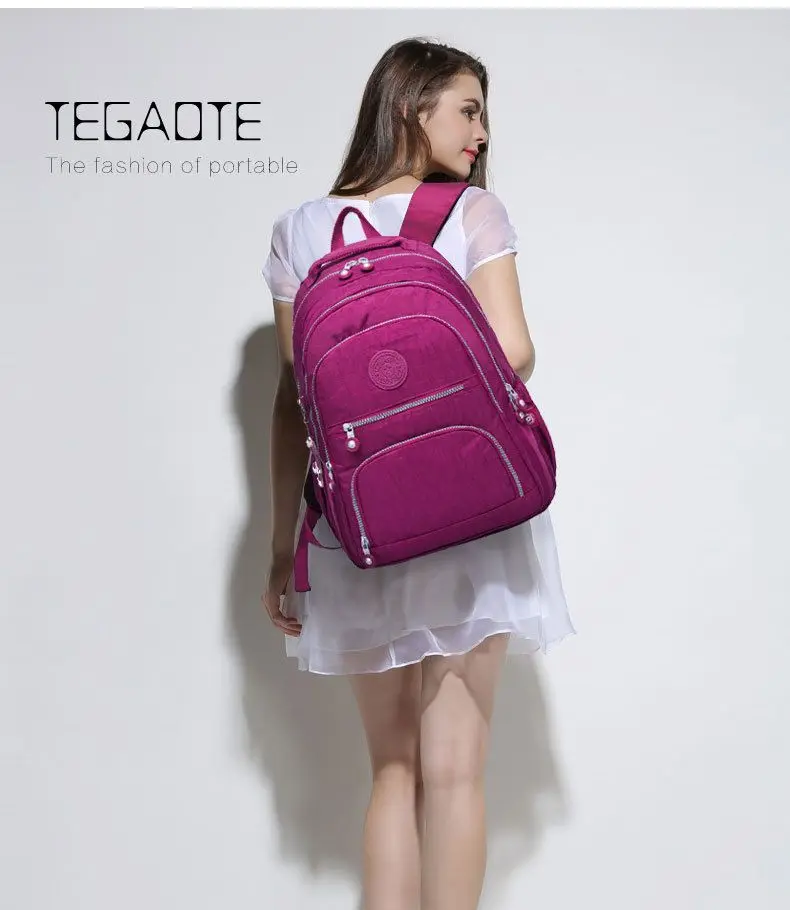 Tegaote School Backpack Student for Teenage Girl Boy 2024 Travel Back Packs Bag Women Nylon Waterproof Laptop Bagpack Unisex