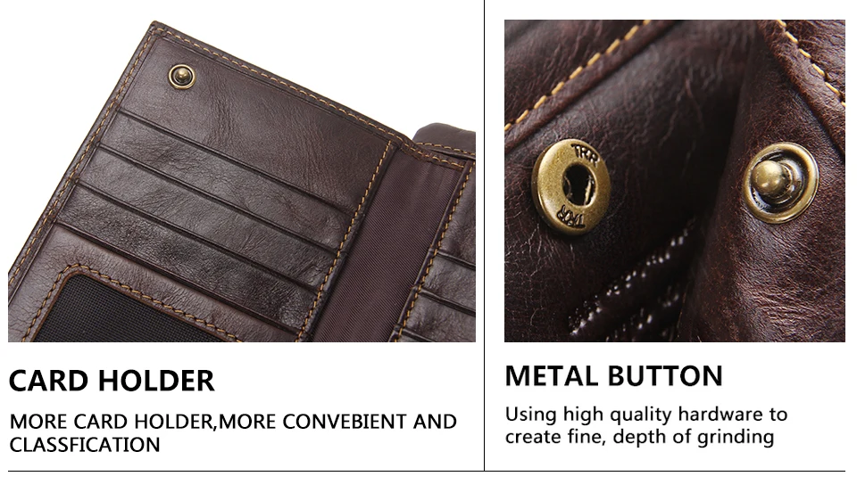 CONTACT'S Genuine Leather Long Wallet for Men Bifold Zipper Men's Wallet Card Holder Coin Purse Money Clip Women's Purse Handbag