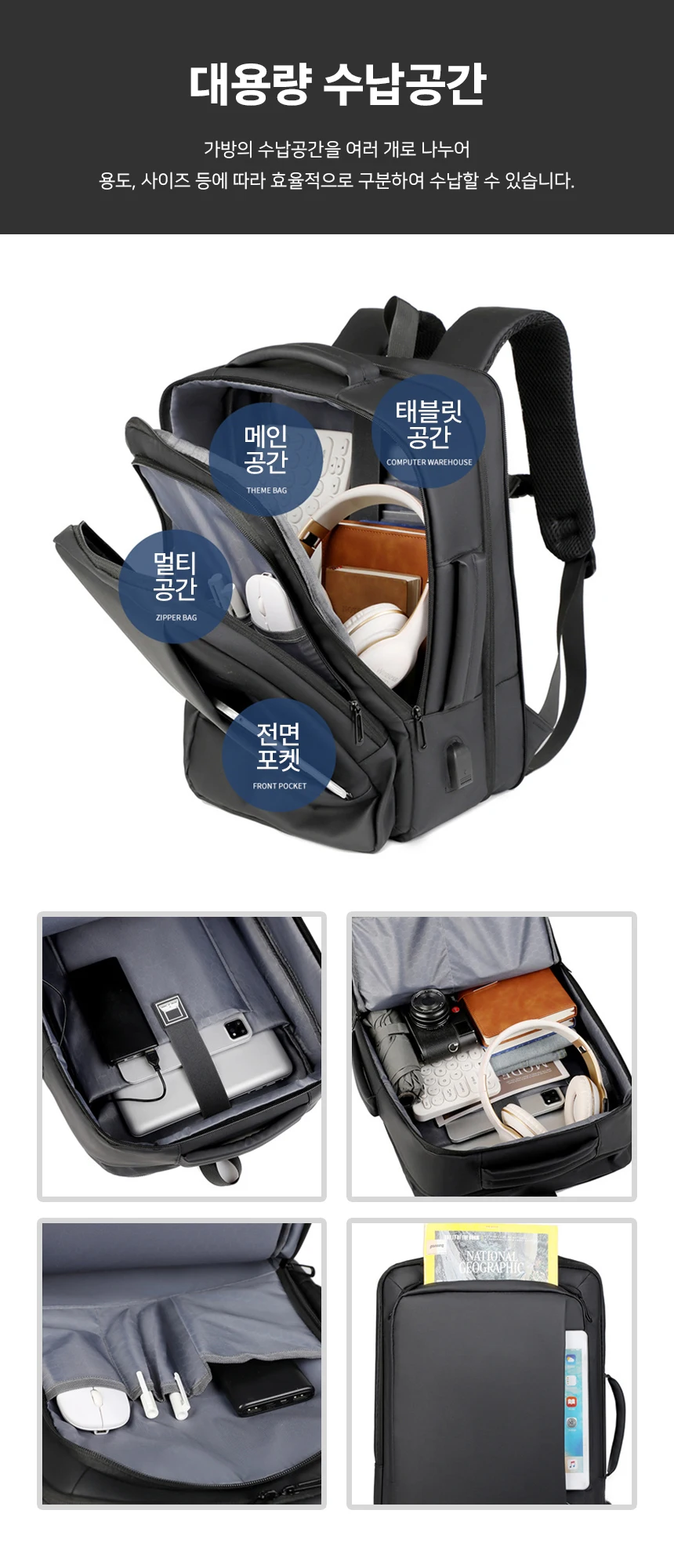 2026 Business Laptop Backpack Large Capacity Men's Backpack Expandable Multiple Use Business Travel Bag for Boarding