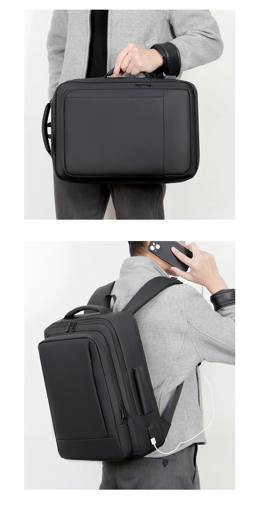 2026 Business Laptop Backpack Large Capacity Men's Backpack Expandable Multiple Use Business Travel Bag for Boarding
