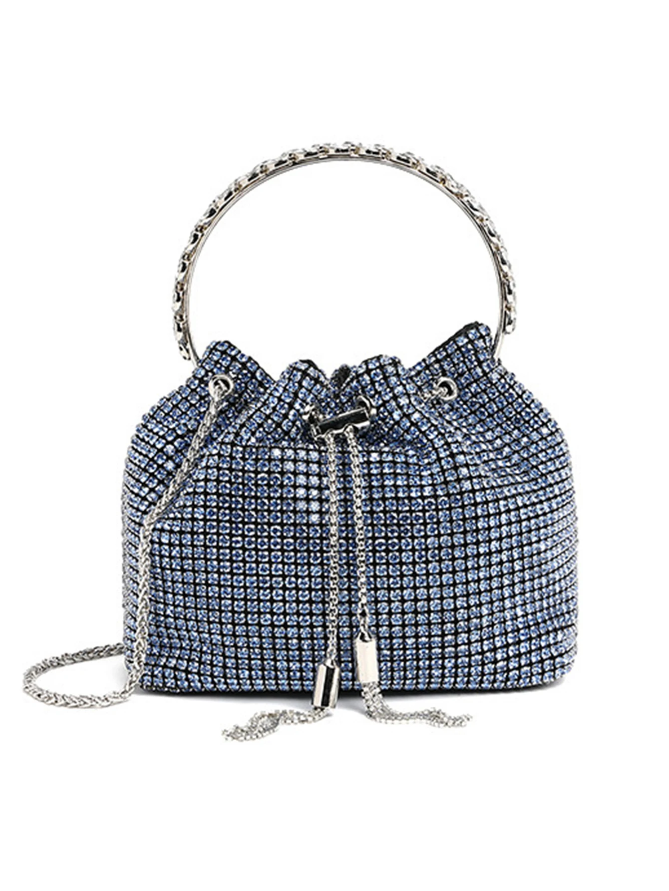 Fashion Rhinestone Handbag Women Prom Clutch Purse Shoulder Crossbody Bags Ladies Glitter Totes Bags Bucket Bag Dinner Package