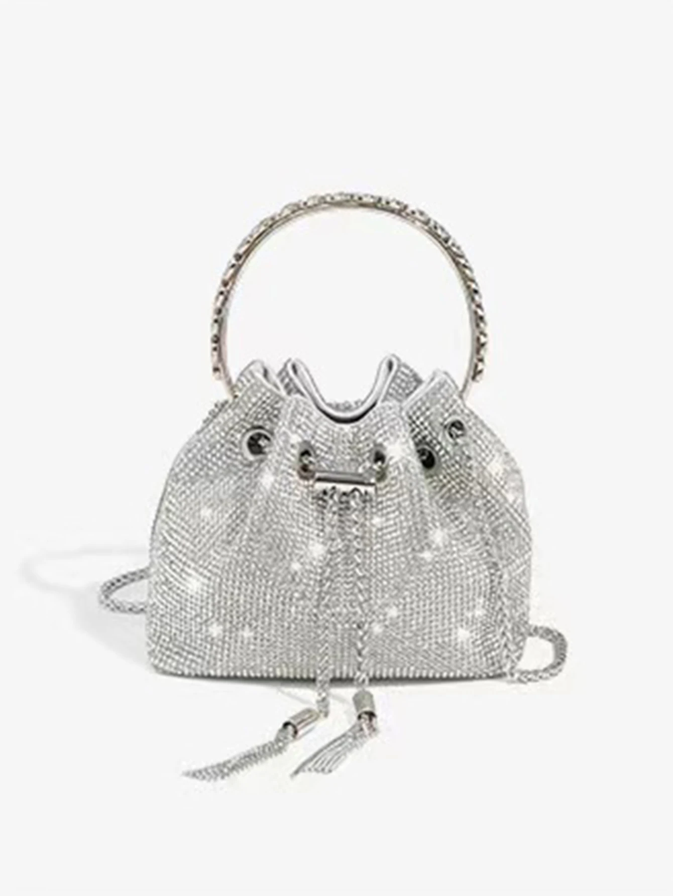 Fashion Rhinestone Handbag Women Prom Clutch Purse Shoulder Crossbody Bags Ladies Glitter Totes Bags Bucket Bag Dinner Package