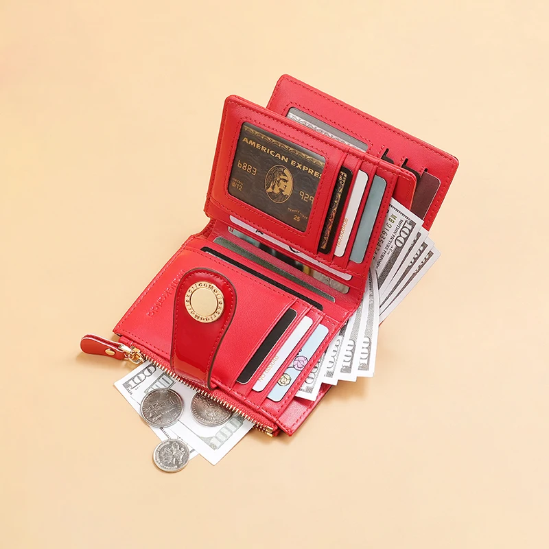 Luxury Designer Wallet for Women Portable Short Bags RFID Blocking Card Holder Purses with Zip Leather Wallets and Handbags