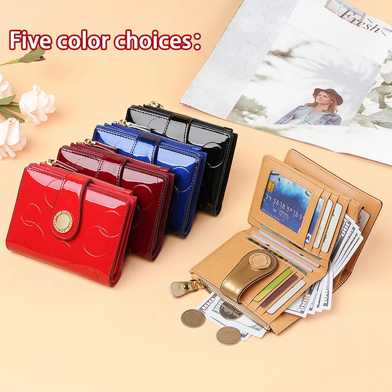 Luxury Designer Wallet for Women Portable Short Bags RFID Blocking Card Holder Purses with Zip Leather Wallets and Handbags