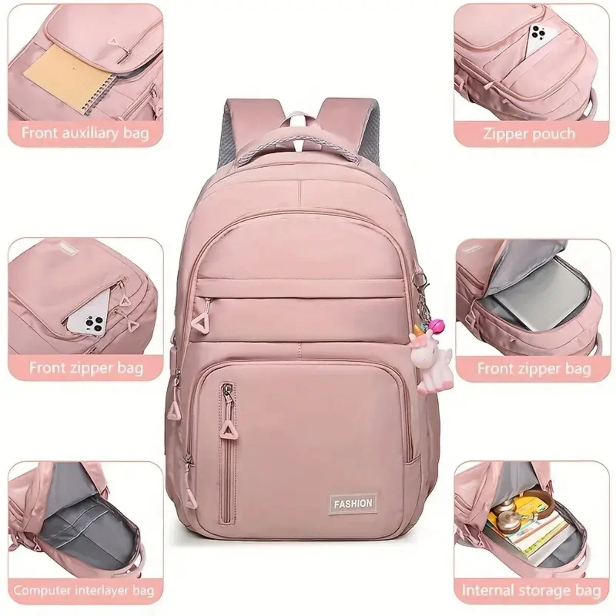 Large Capacity Lightweight Backpack for College Students Sports Travel Outdoor Bag with Independent Laptop Compartment