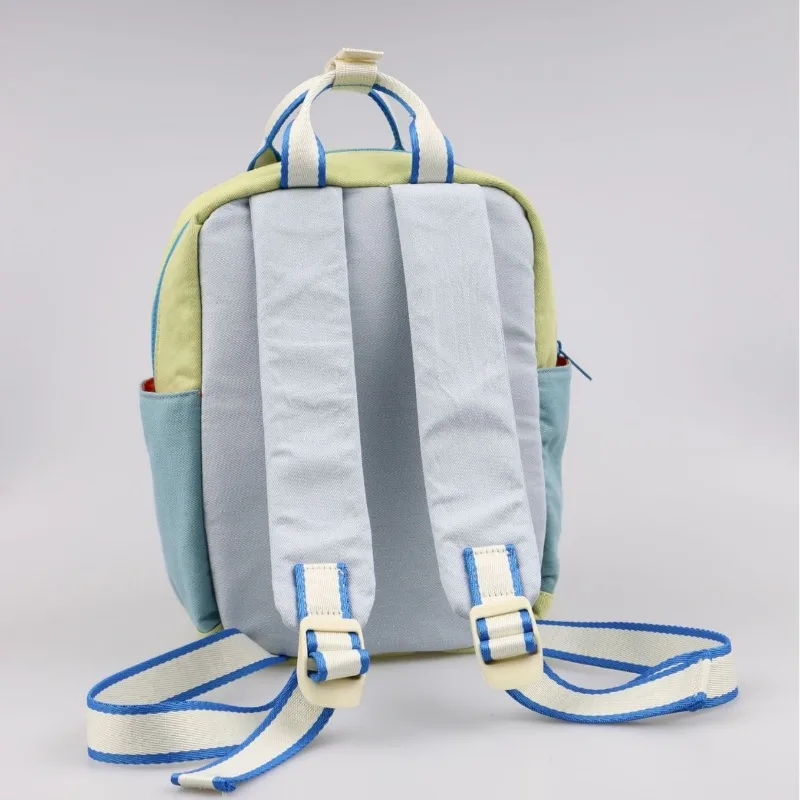 2026 New Cute Kids Backpack Lightweight Canvas Toddler School Bag with Top Handle and Front Pocket for Preschool Boys and Girls