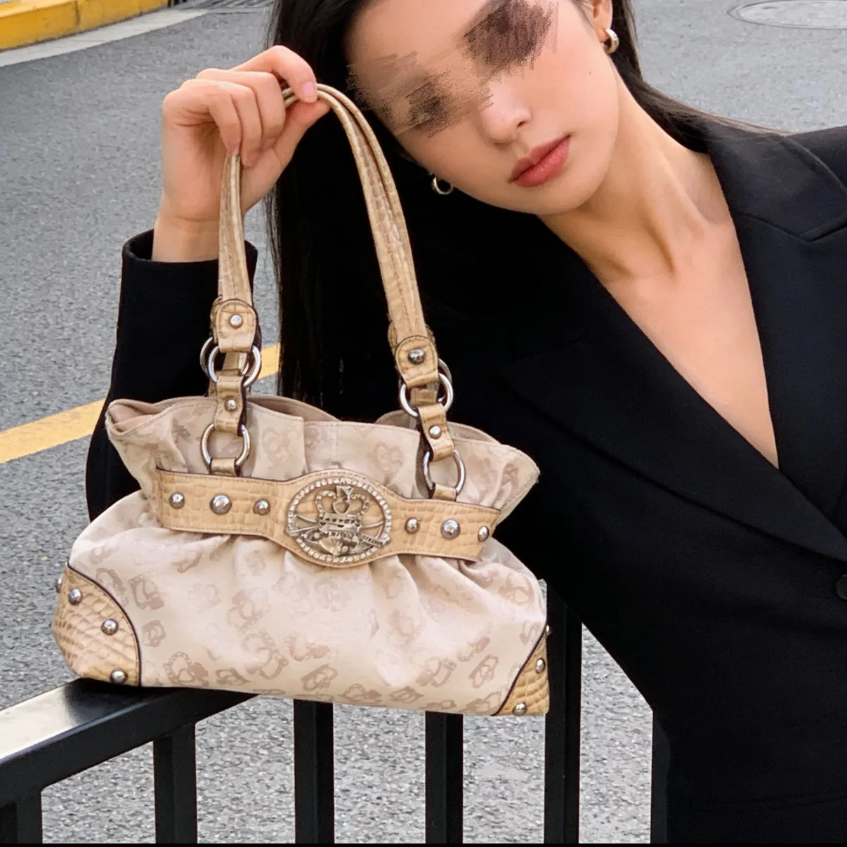Sweet Cool Green Underarm Bag Y2k Hot Girls Pu Leather Large Capacity Shoulder Tote Bag Women Fairycore Aesthetic Handbag Chic
