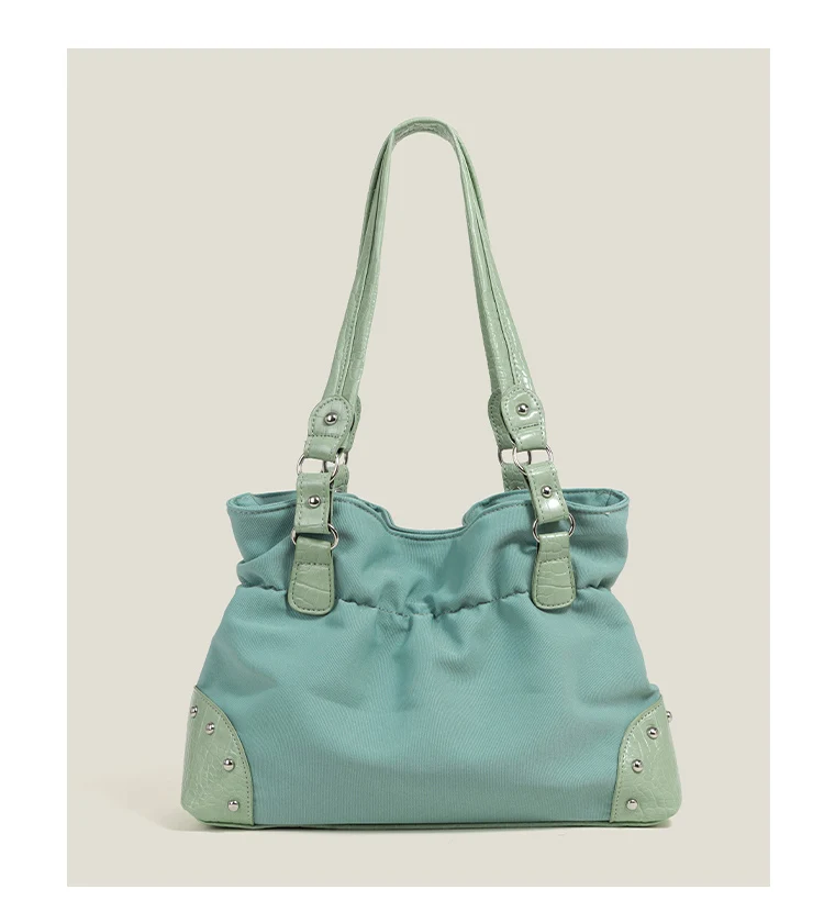 Sweet Cool Green Underarm Bag Y2k Hot Girls Pu Leather Large Capacity Shoulder Tote Bag Women Fairycore Aesthetic Handbag Chic
