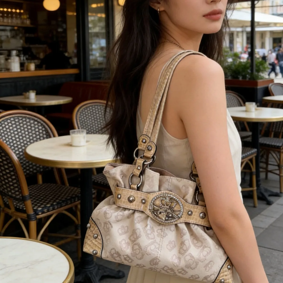 Sweet Cool Green Underarm Bag Y2k Hot Girls Pu Leather Large Capacity Shoulder Tote Bag Women Fairycore Aesthetic Handbag Chic