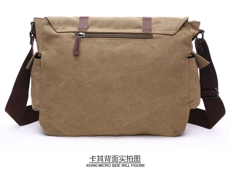 Canvas Men Business Messenger Bags for Men Shoulder Bag Vintage Canvas Crossbody Pack Retro Casual Office Travel Bag