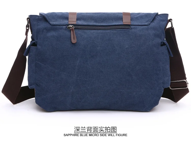 Canvas Men Business Messenger Bags for Men Shoulder Bag Vintage Canvas Crossbody Pack Retro Casual Office Travel Bag