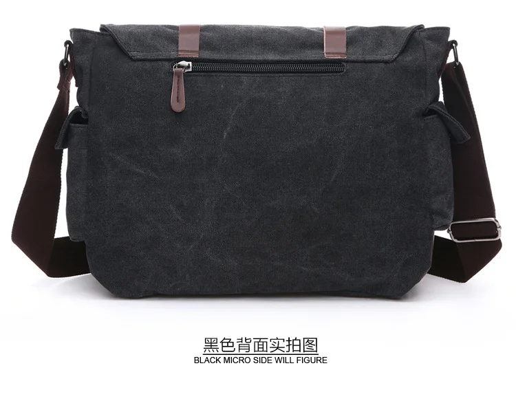 Canvas Men Business Messenger Bags for Men Shoulder Bag Vintage Canvas Crossbody Pack Retro Casual Office Travel Bag