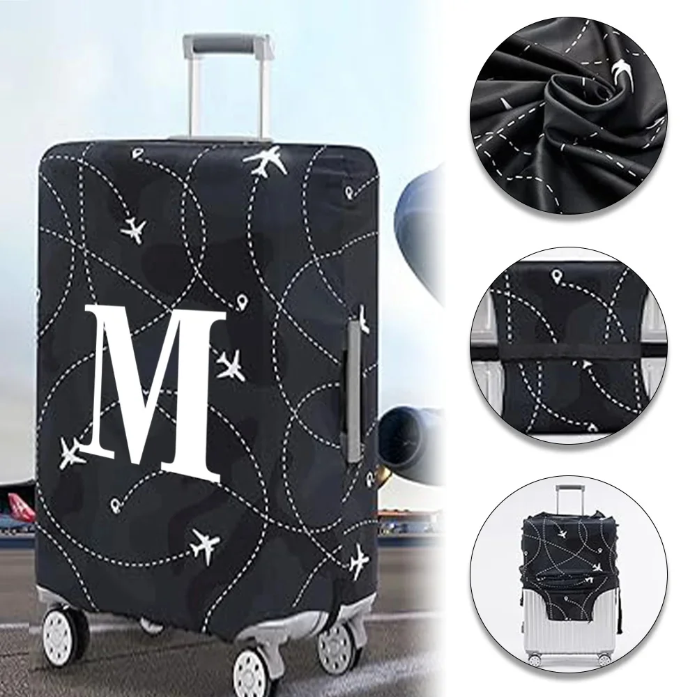 Stretch Fabric Luggage Protective Cover Dust Cover Anti-Scratch Suitcase Suit for 18-32 Inch Bag White Letter Travel Accessories