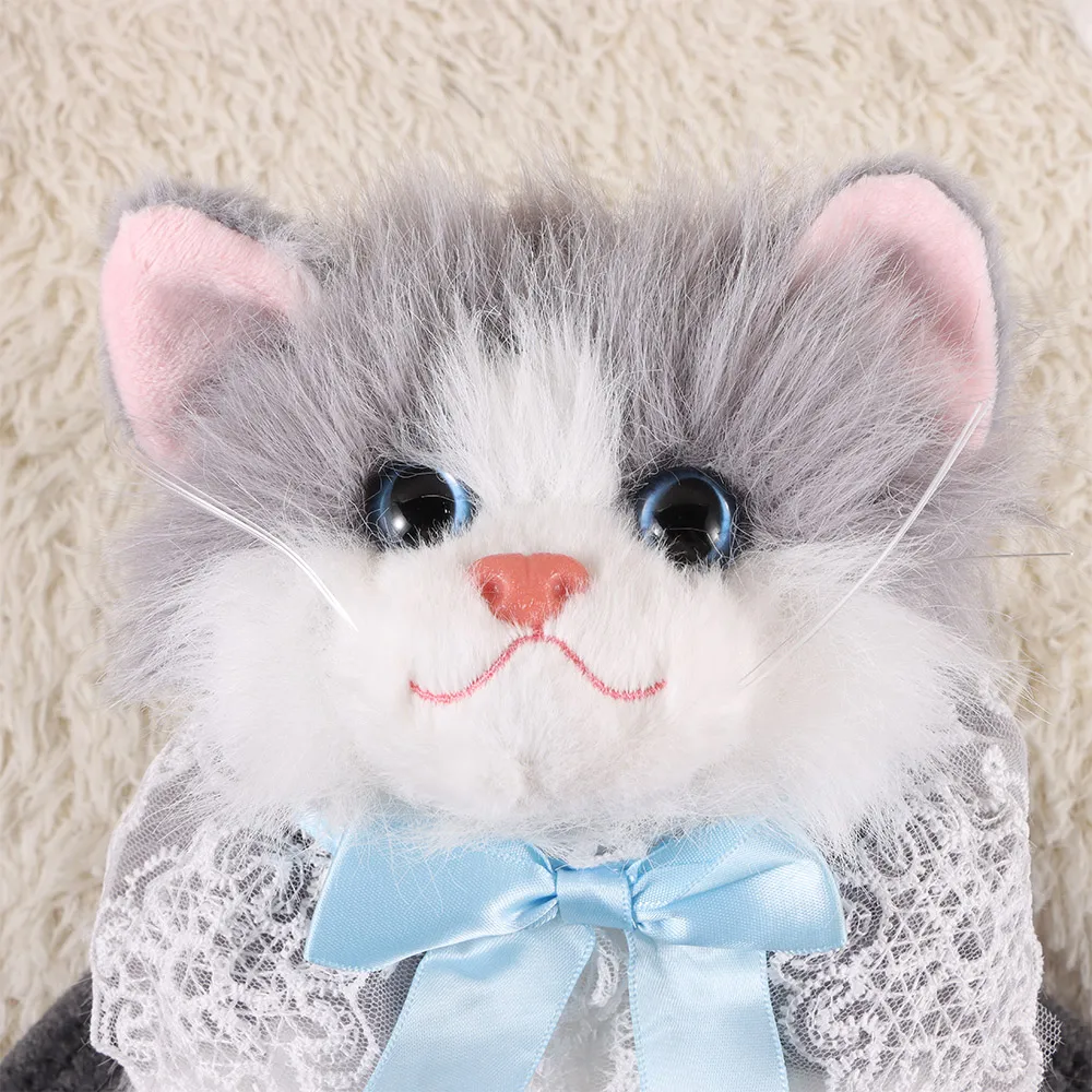 New Realistic Cat Simulated Puppet Cat Backpack Soft Fluffy Cute Cartoon Cat Backpack School Bags Travel Storage