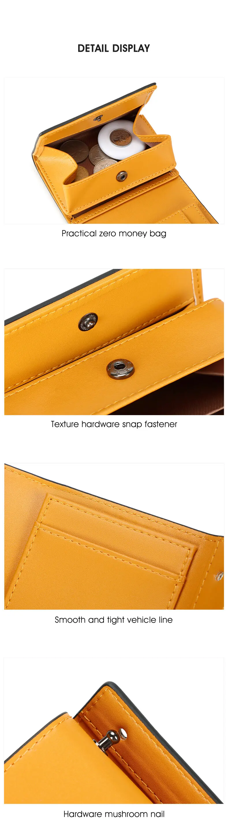 Simple Men's Short Wallet Stylish Business Tri-Fold Credit Card Holder Multi-Functional PU Leather Portable Handbag/Coin Purse