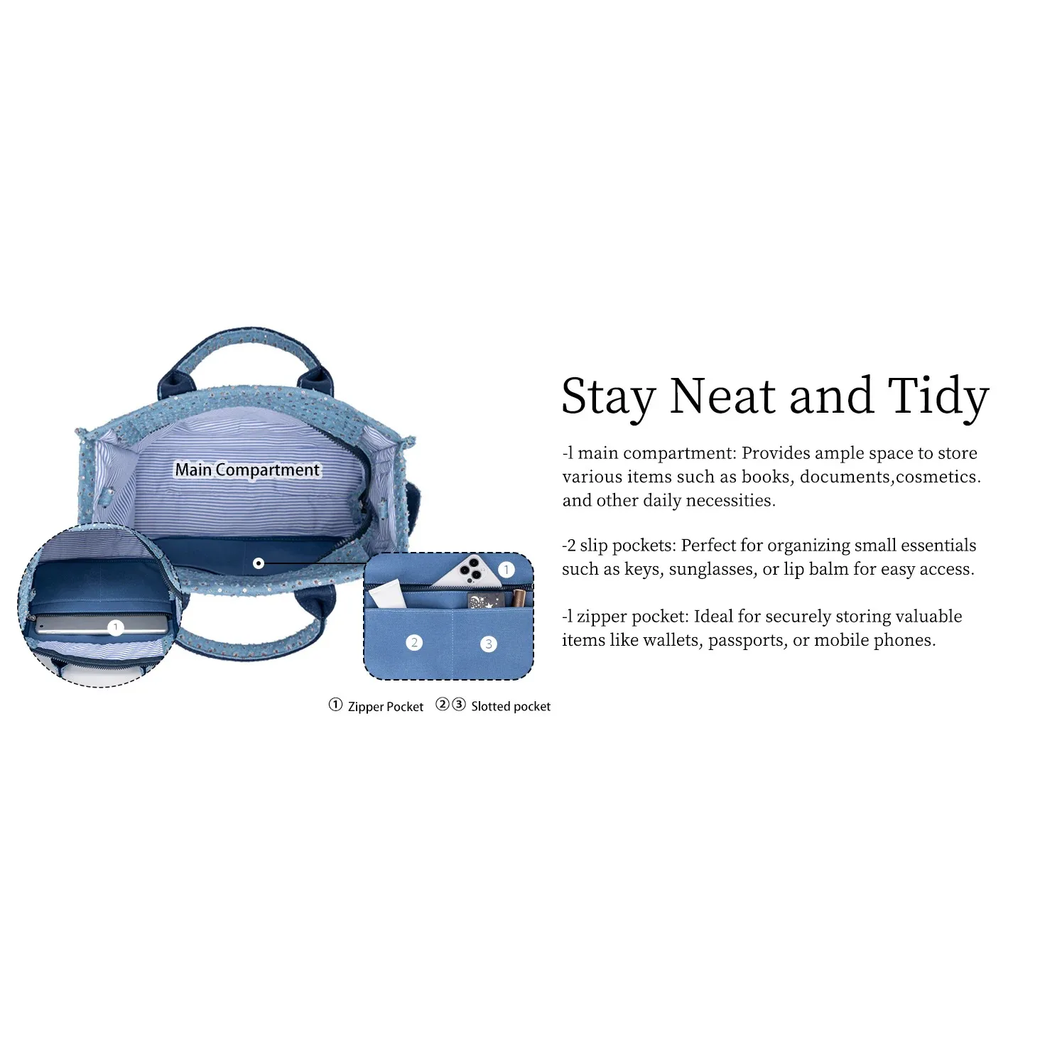 Denim Canvas Tote Bag For Women Large Capacity Color Canvas Bucket Tote Handbags Casual Shoulder Crossbody Bags