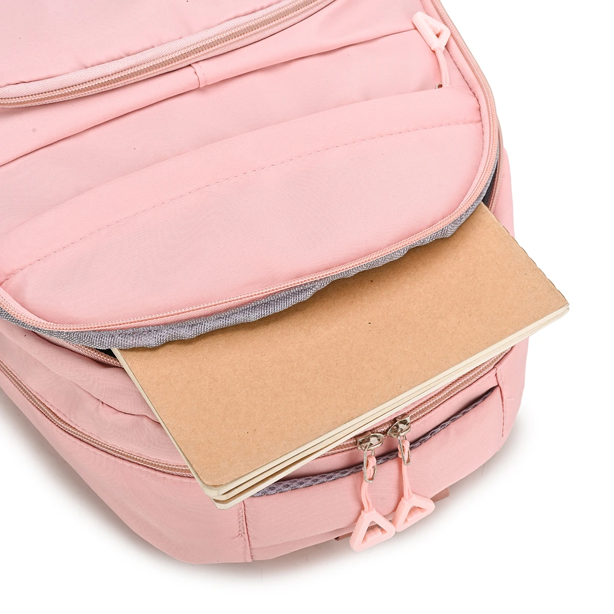 Macaron Gentle Solid Color Backpack Lightweight Load Reducing Multi-layer Storage Student School Bags Campus Commuting Backpack