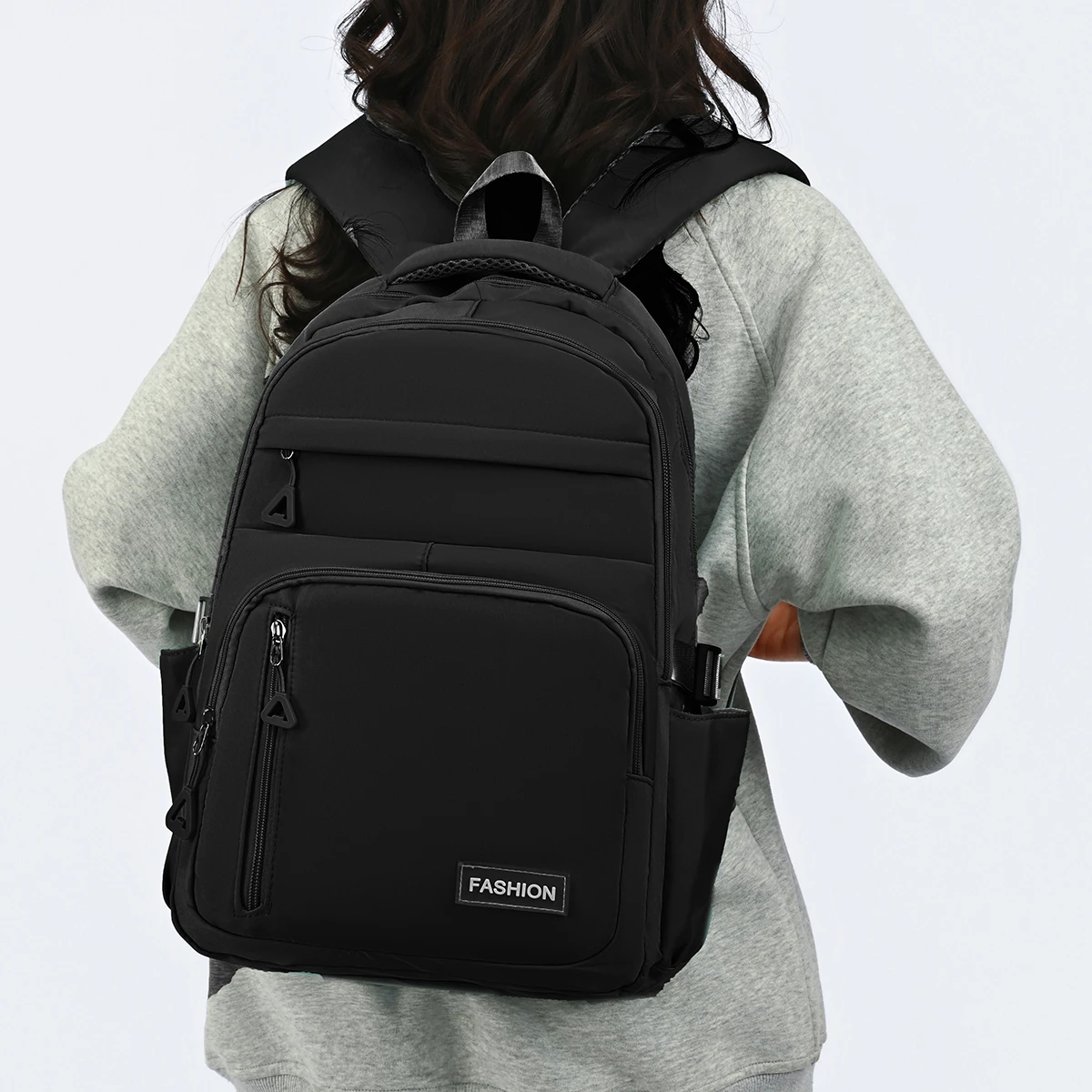 Macaron Gentle Solid Color Backpack Lightweight Load Reducing Multi-layer Storage Student School Bags Campus Commuting Backpack