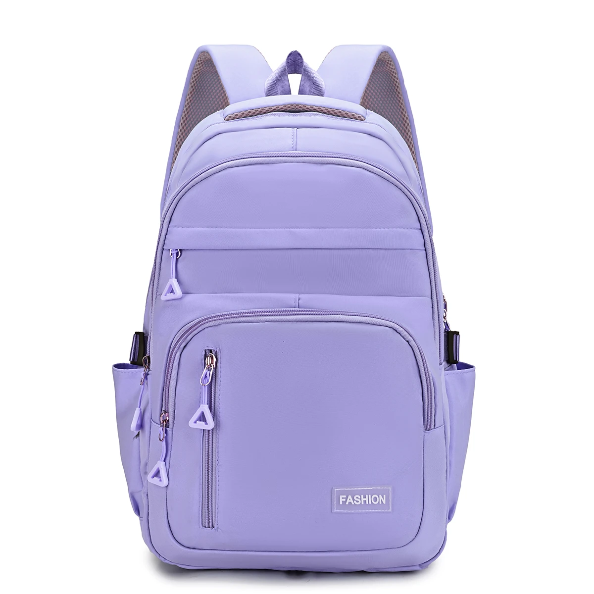 Macaron Gentle Solid Color Backpack Lightweight Load Reducing Multi-layer Storage Student School Bags Campus Commuting Backpack