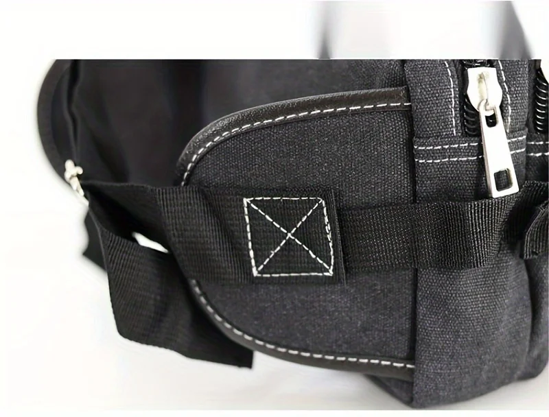 Fashionable Multi Layer Zipper Waist Bag Fanny Pack, Canvas Retro Basic Chest Crossbody Bag Men's Sports Running Phone Pocket