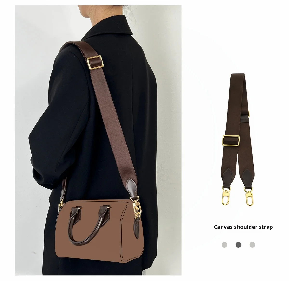 Canvas Adjustable Bag Strap For LV Speedy20 Shoulder Strap Fashion Replacement Bag Belts Handle Crossbody Strap Bag Accessories