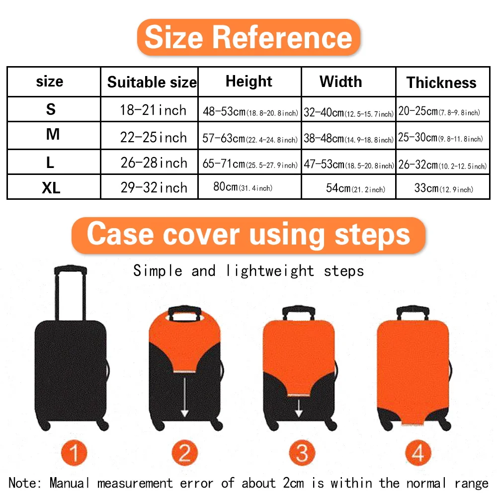 Luggage Covers 18-32inch Protector Travel Luggage Suitcase Protective Cover Stretch Dust Covers Print Graphic Letter Series