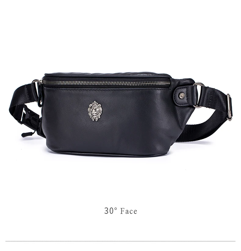 GenuineLeather Fanny Packs for Men Belt Bag Fashionable Waist Pack Sling Crossbody Bag for Workout Travel Camping Hiking Walking