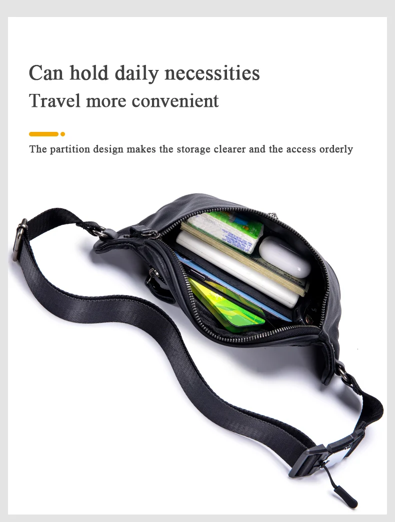 GenuineLeather Fanny Packs for Men Belt Bag Fashionable Waist Pack Sling Crossbody Bag for Workout Travel Camping Hiking Walking