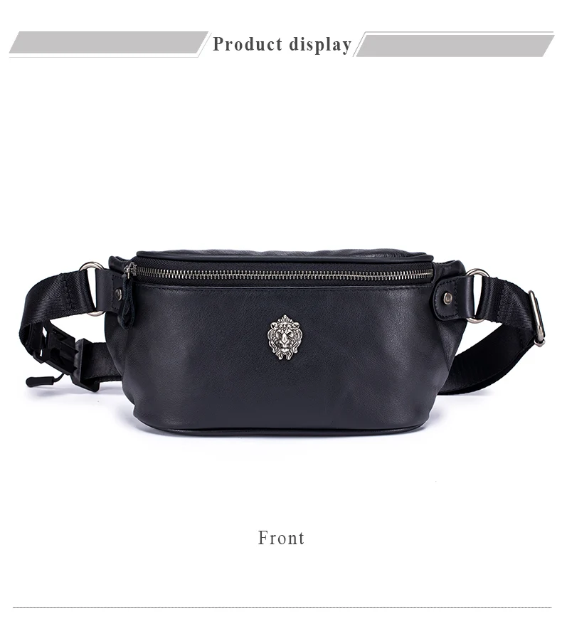 GenuineLeather Fanny Packs for Men Belt Bag Fashionable Waist Pack Sling Crossbody Bag for Workout Travel Camping Hiking Walking