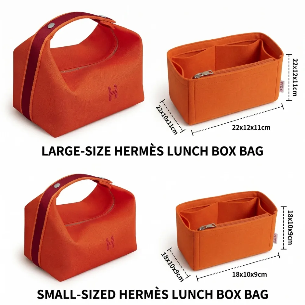 Felt Organizer Insert Thickened Sturdy Bag Shaper Multi Compartment Zipper Design Foldable Liner Pouch For Lunch Bag Tote Bag