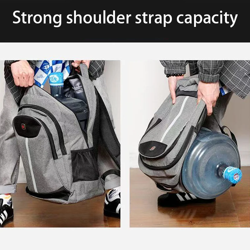Durable Wearproof Oxford Backpack High-capacity Multi-zipper Laptop Bag for Men Women Work, School and Outdoor Activities