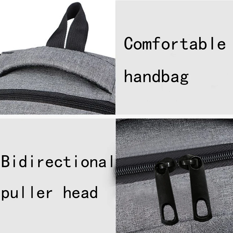 Durable Wearproof Oxford Backpack High-capacity Multi-zipper Laptop Bag for Men Women Work, School and Outdoor Activities