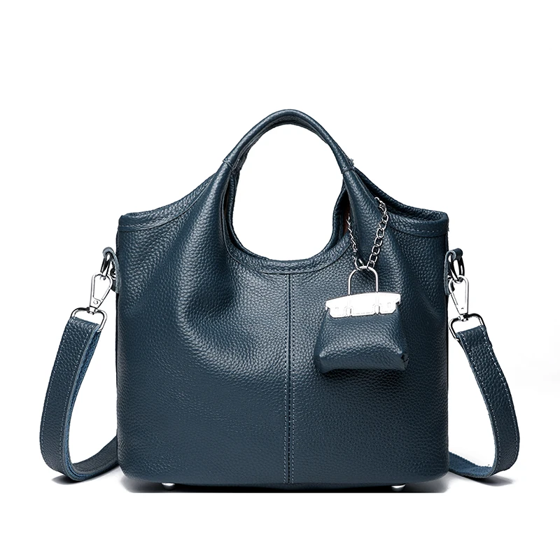 100% cowhide Tote Bags for Work Commuting Carrying Bag College Style Student Outfit Book Shoulder Bags Bolsos Para Mujer wallet