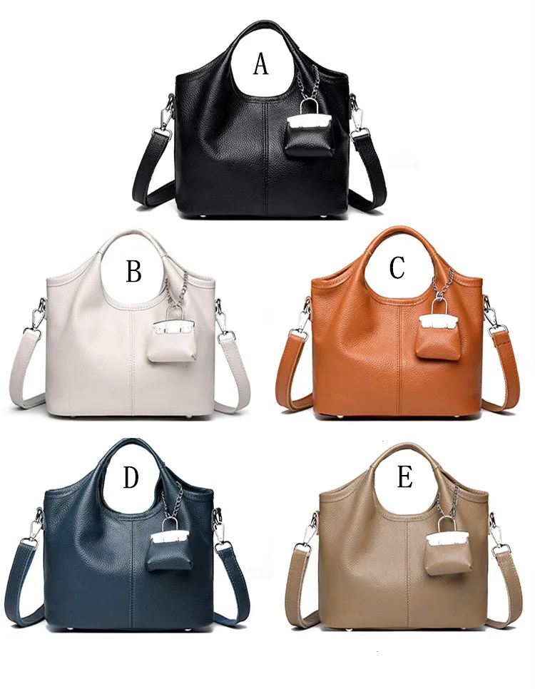 100% cowhide Tote Bags for Work Commuting Carrying Bag College Style Student Outfit Book Shoulder Bags Bolsos Para Mujer wallet
