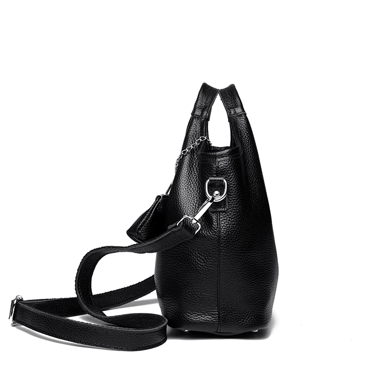 100% cowhide Tote Bags for Work Commuting Carrying Bag College Style Student Outfit Book Shoulder Bags Bolsos Para Mujer wallet