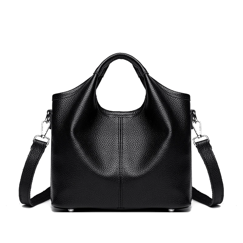 100% cowhide Tote Bags for Work Commuting Carrying Bag College Style Student Outfit Book Shoulder Bags Bolsos Para Mujer wallet