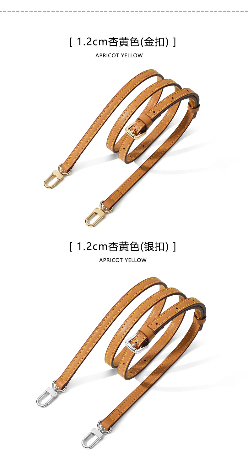 Genuine Vachetta leather crossbody Adjustable strap for LV bag Shoulder straps for bag keepall Speedy Alma Neverfull replacement