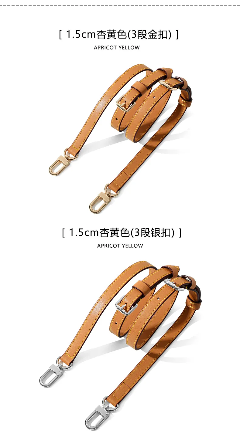 Genuine Vachetta leather crossbody Adjustable strap for LV bag Shoulder straps for bag keepall Speedy Alma Neverfull replacement