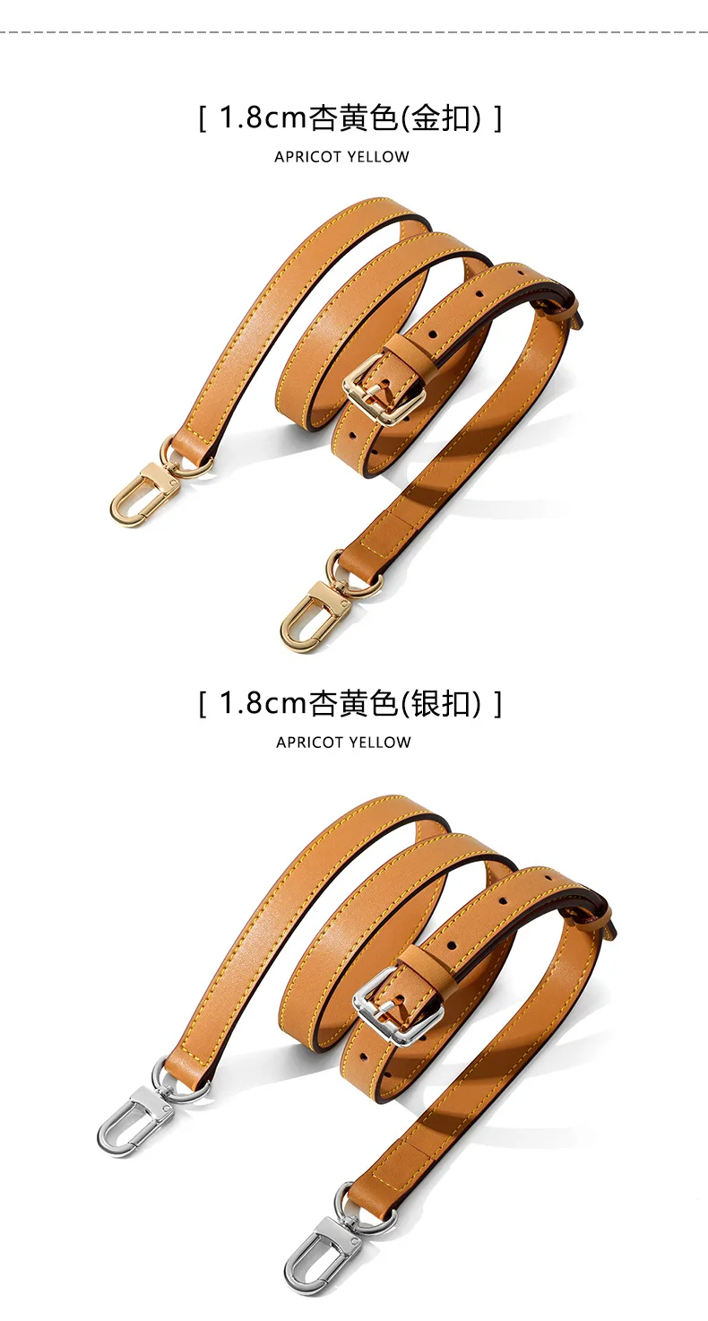 Genuine Vachetta leather crossbody Adjustable strap for LV bag Shoulder straps for bag keepall Speedy Alma Neverfull replacement