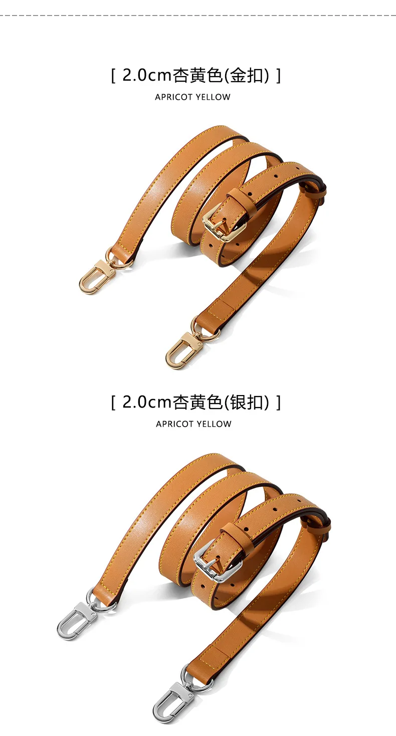 Genuine Vachetta leather crossbody Adjustable strap for LV bag Shoulder straps for bag keepall Speedy Alma Neverfull replacement