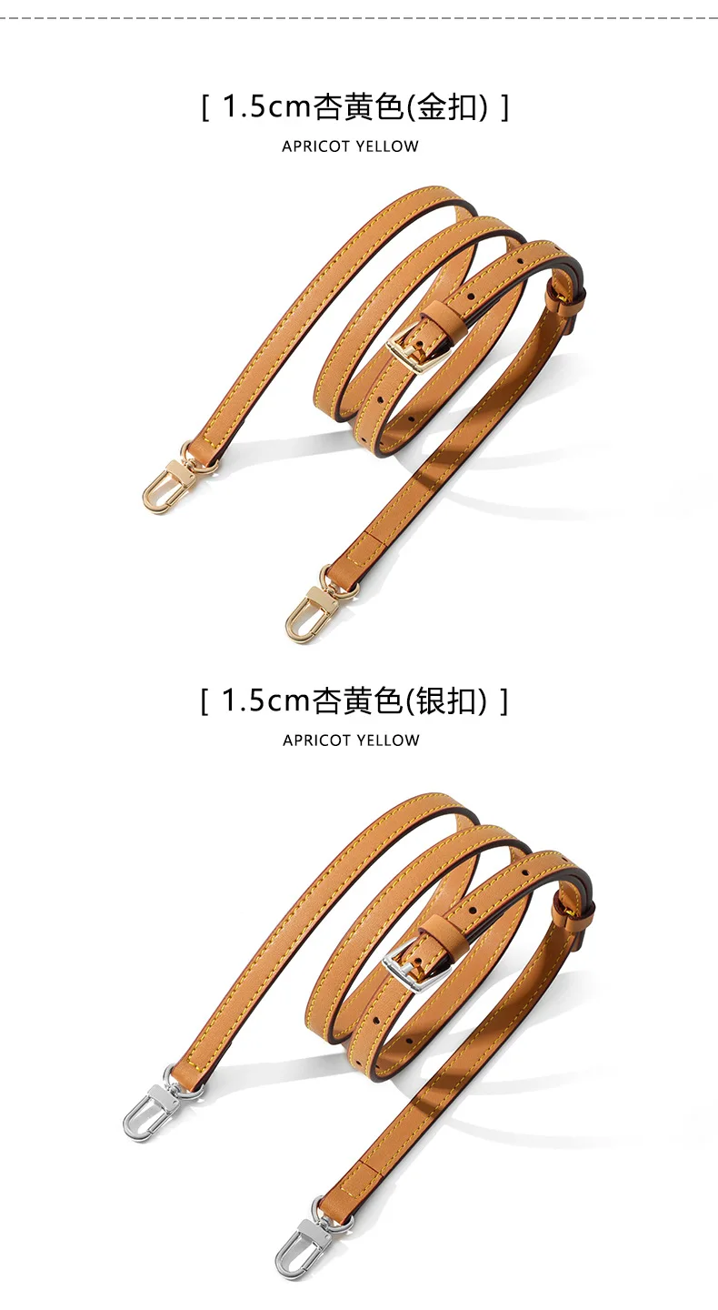 Genuine Vachetta leather crossbody Adjustable strap for LV bag Shoulder straps for bag keepall Speedy Alma Neverfull replacement