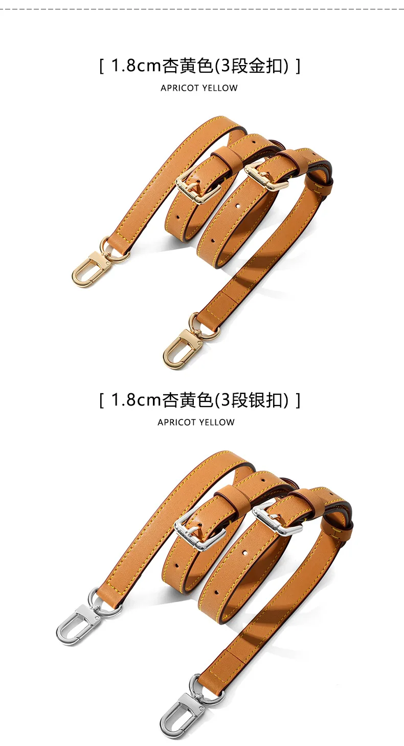 Genuine Vachetta leather crossbody Adjustable strap for LV bag Shoulder straps for bag keepall Speedy Alma Neverfull replacement