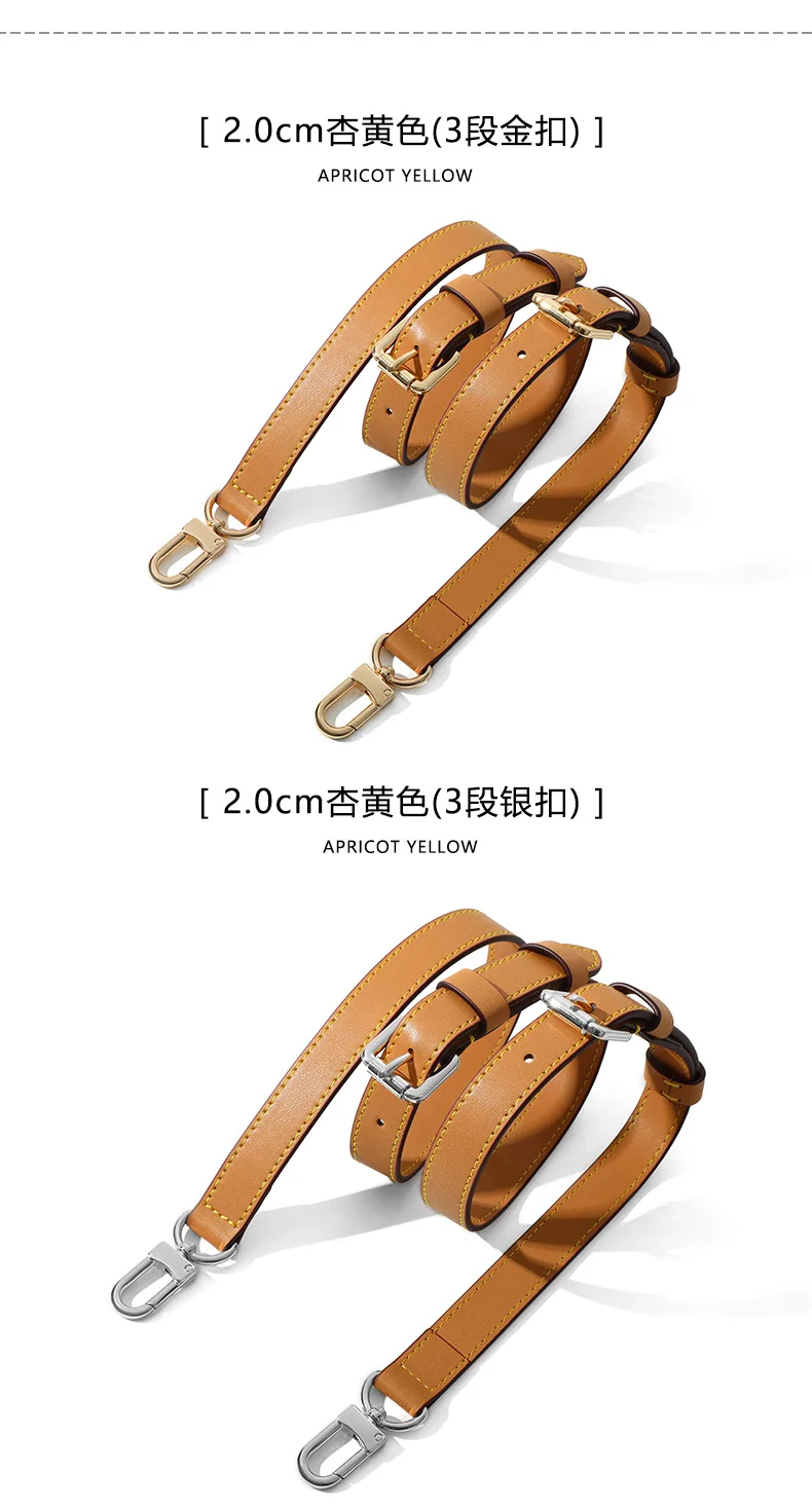 Genuine Vachetta leather crossbody Adjustable strap for LV bag Shoulder straps for bag keepall Speedy Alma Neverfull replacement