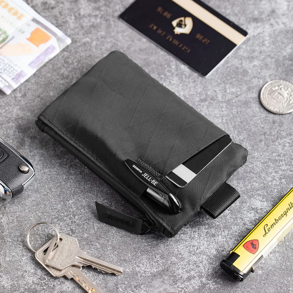 RFID Blocking Minimalist Travel Wallet Zipper Pouch Coin - Compact Card Holder and Cash Wallet, Multifunctional Wallet with Flap