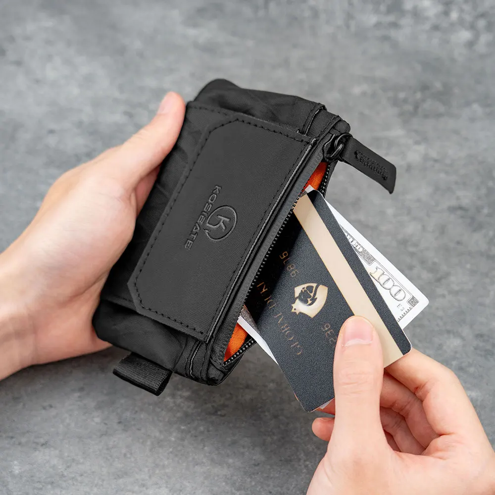 RFID Blocking Minimalist Travel Wallet Zipper Pouch Coin - Compact Card Holder and Cash Wallet, Multifunctional Wallet with Flap