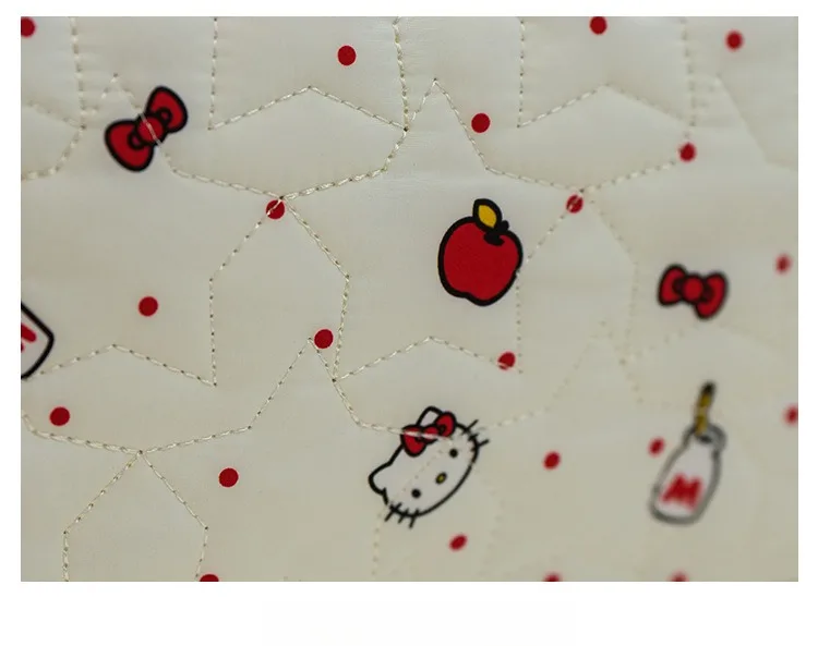 Soft and cute plaid KT cat quilted makeup case for girls, portable layered storage bag, Cinnamoroll travel cosmetic organizer st