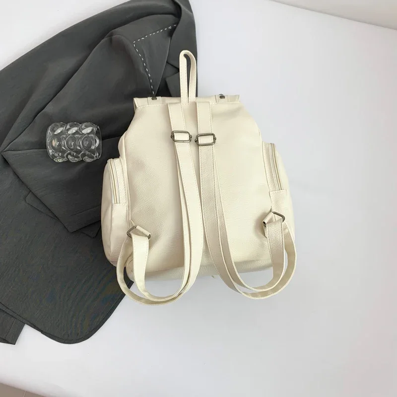 Rivet Y2K Backpack Women Gothic Punk PU Leather Shoulder Bag Ladies Vintage Harajuku Backpacks College Large Capacity School Bag