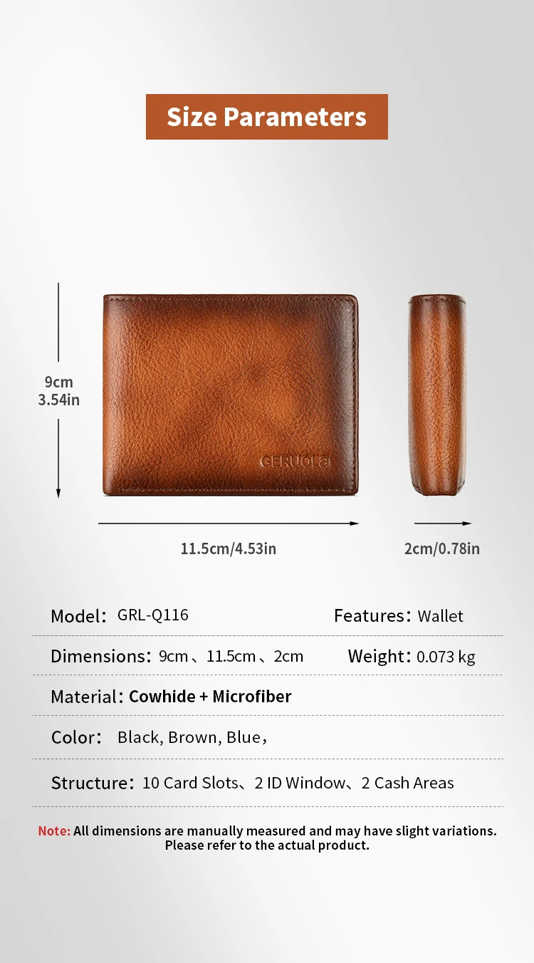 2526 Bestseller Short-style Wallet Crafted from Genuine Top-grain Cowhide Leather Features RFID Blocking Technology Card Slot De