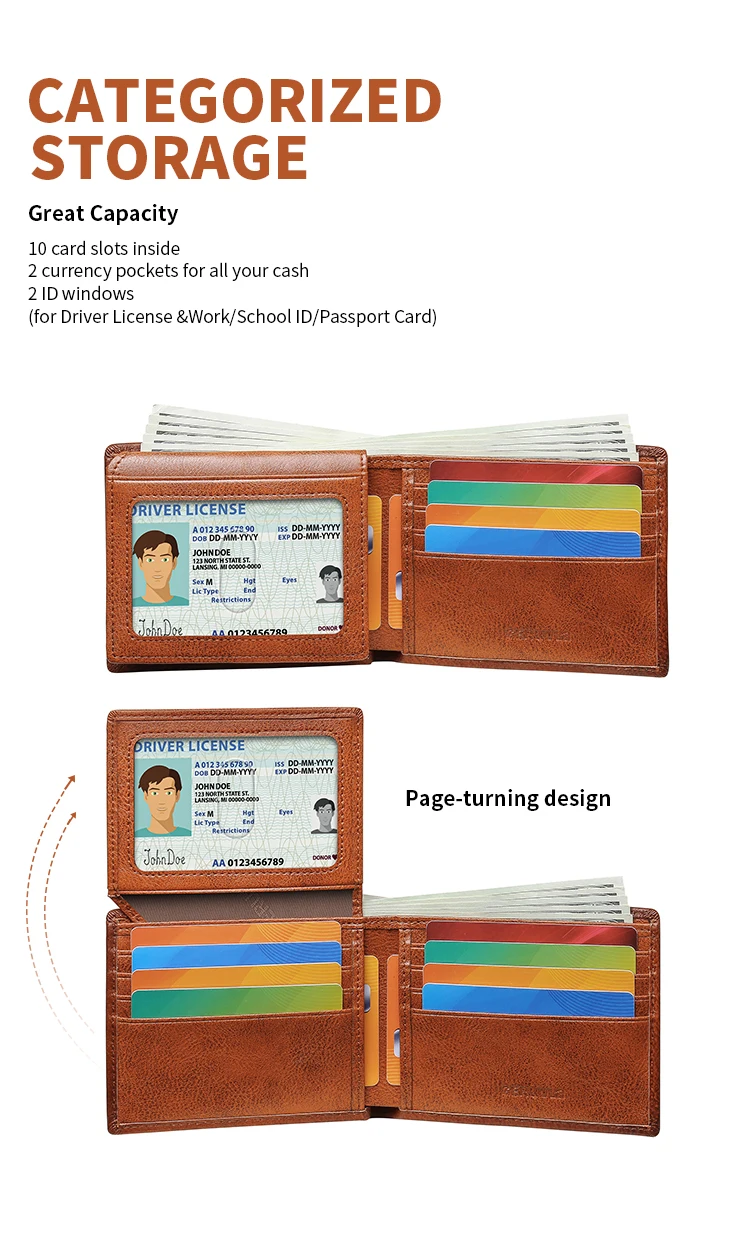 2526 Bestseller Short-style Wallet Crafted from Genuine Top-grain Cowhide Leather Features RFID Blocking Technology Card Slot De